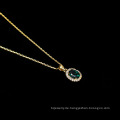 Shangjie Oem Joyas Mode Frauen Luxusheizketten 14K Gold Platted Halsketten Emerald Zirkon eleganter Halskettenschmuck